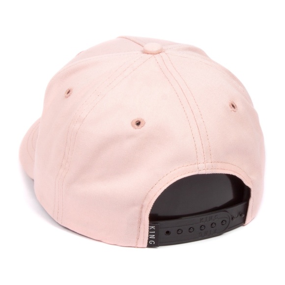 King Apparel Shadwell Curved Peak Blush Pink Snapback Hat - Picture 4 of 6